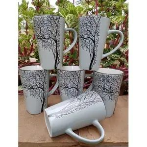 Ceramic Tall Mugs - Set of 6