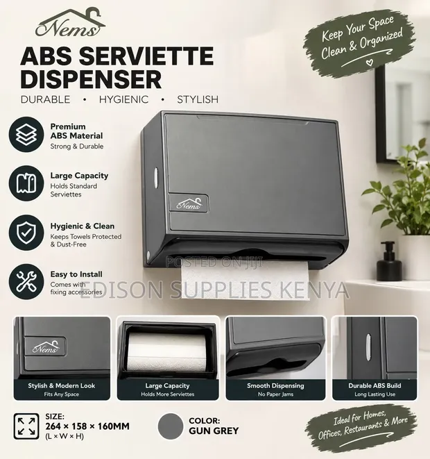 Nemsi Serviette Dispenser, Black - 1