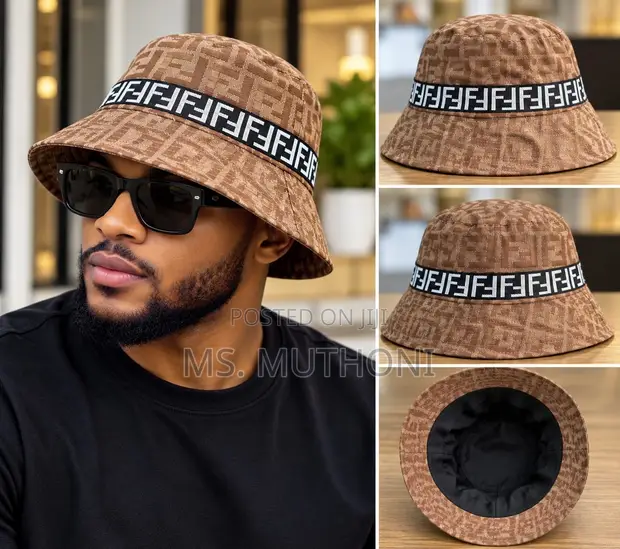 Luxury Fendi FF-logo Jacquard Bucket Hat - 1