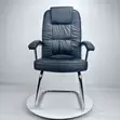 Executive PU Leather Visitor Chair - Black - 1