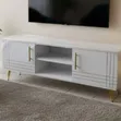 Brand New Sydney Modern Wooden TV Stand 4FT White - 1