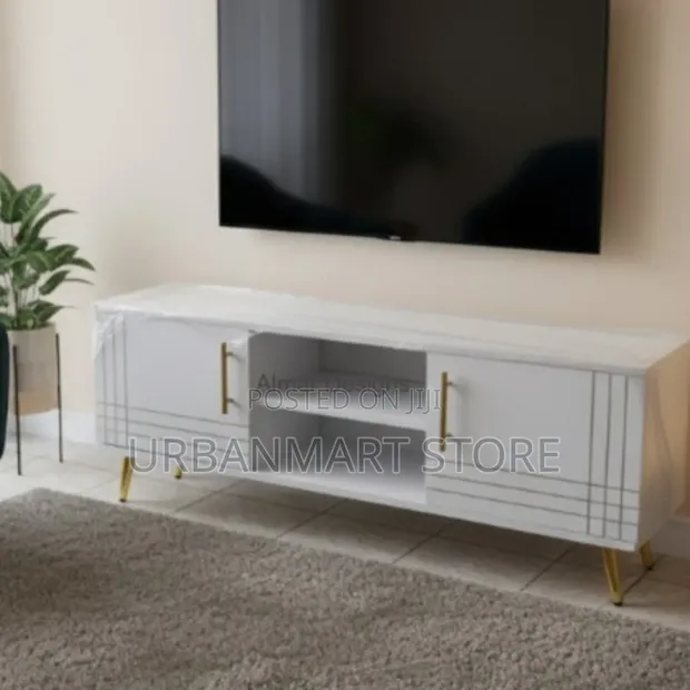 Brand New Modern White Wooden TV Stand - 4 Feet Sydney - 1