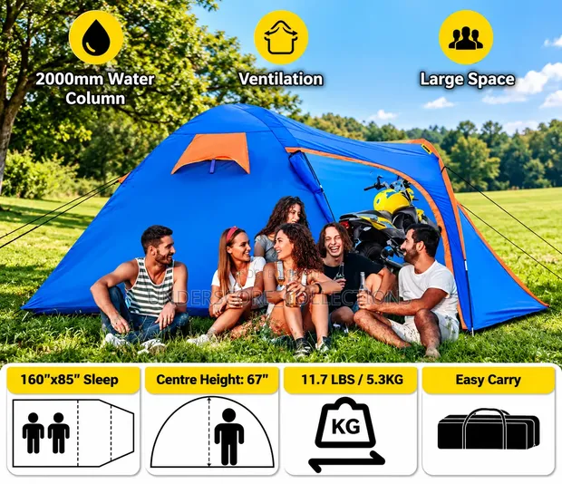 2-in-1 Camping Tent (4-7 Persons) - 1