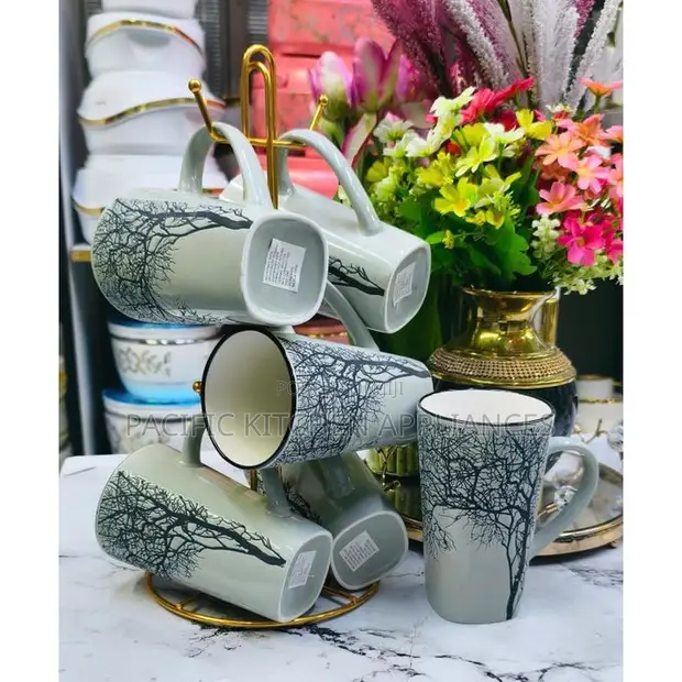 Seti ya Mugs 6 za Mti - Nyeupe - 1