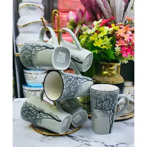 Seti ya Mugs 6 za Mti - Nyeupe