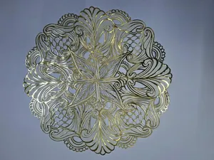 6pcs Flower-Shaped PVC Non-Woven Table Mats