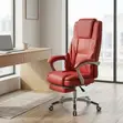 Red High Back Leather Office Chair - 2