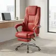 Red High Back Leather Office Chair - 5