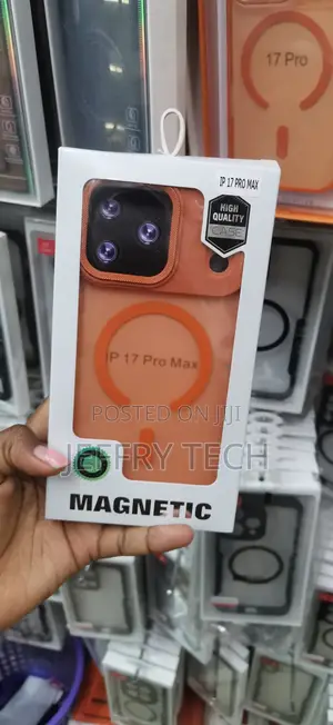 Orange MagSafe-Compatible Shockproof Case for iPhone 17 Pro Max