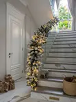 2.7m Pre-Lit Snow-Flocked Christmas Garland - 2