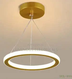 Luxury Gold LED Ring Pendant Chandelier