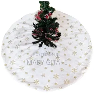 Christmas Tree Skirt - Gold & Silver Print