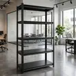 5-Tier Black Metal Shelving File Rack - 2