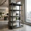 5-Tier Black Metal Shelving File Rack - 4