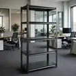 5-Tier Black Metal Shelving File Rack - 5
