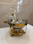 Chafing Dish ya Stainless Steel yenye Vituo vya Dhahabu - 1