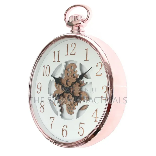 Modern Decorative Wall Clock with Moving Gears - 1