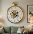 Modern Decorative Wall Clock with Moving Gears - 2