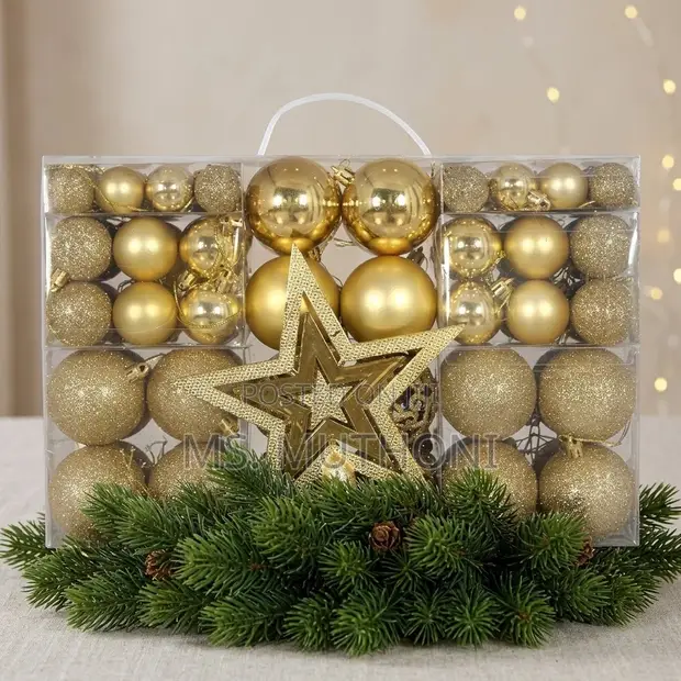 101-Piece Multi-Style Christmas Tree Ornament Balls Kit - 1