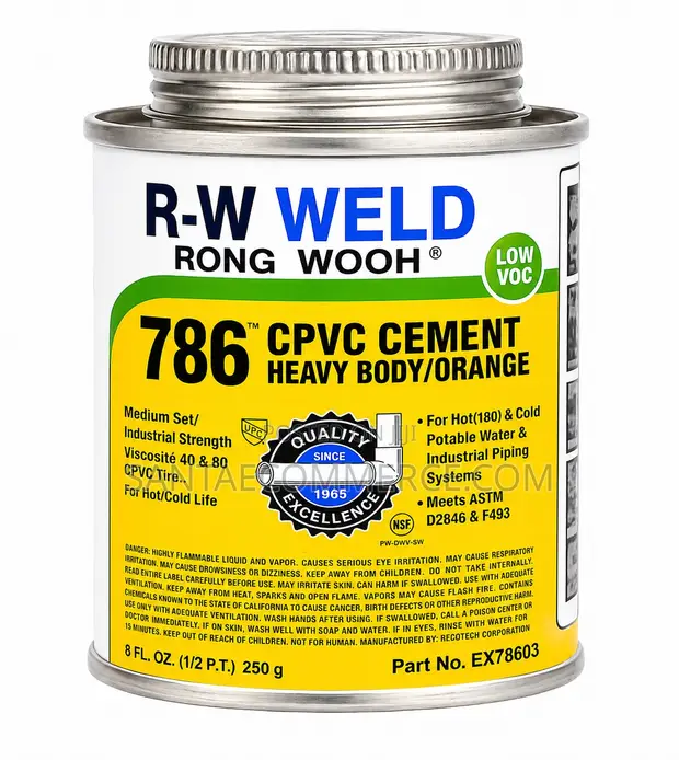 R-W Weld 786 CPVC Cement Heavy Body (Orange), Low VOC - 1