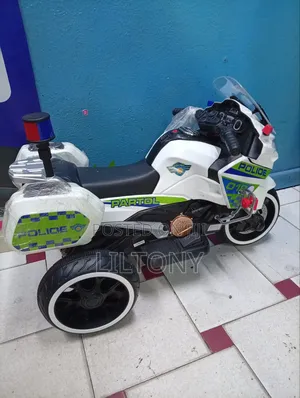 Police Themed Electric Ride-On Bike for Kids