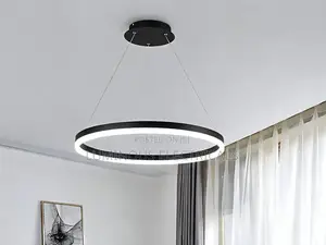 Modern Single Ring LED Pendant Ceiling Light - Black