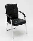 Midback Ergonomic Black Leather Visitor's Chair - 1