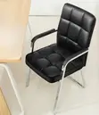 Midback Ergonomic Black Leather Visitor's Chair - 2