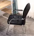 Midback Ergonomic Black Leather Visitor's Chair - 3