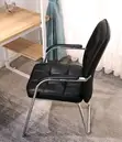 Midback Ergonomic Black Leather Visitor's Chair - 4