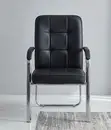 Midback Ergonomic Black Leather Visitor's Chair - 5