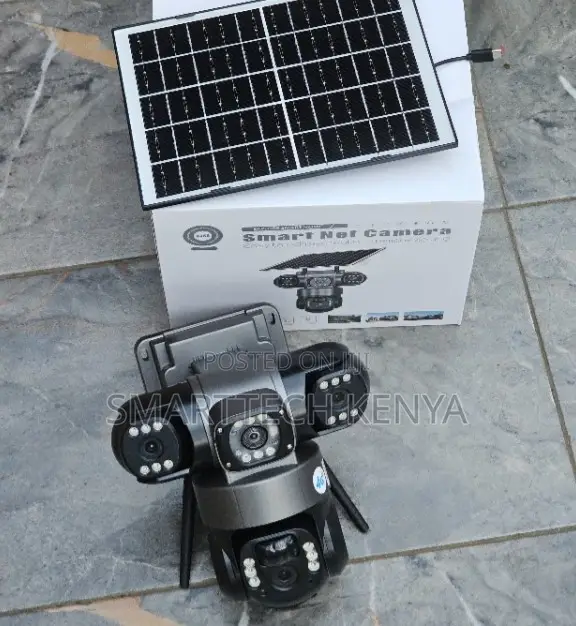 Kamera ya CCTV ya V380 Pro Triple Lens Solar WiFi - 1