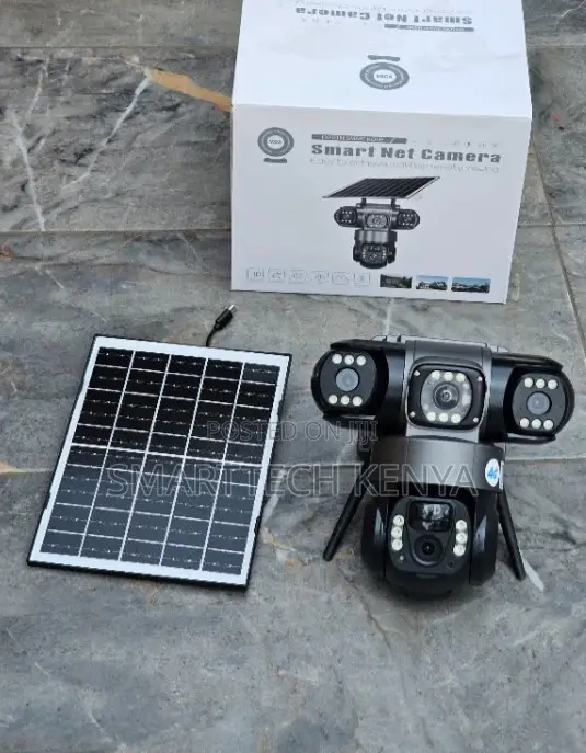 Kamera ya CCTV ya V380 Pro Triple Lens Solar - Usalama wa Nje wa 360° WiFi - 1