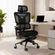Breathable Black Mesh Backrest Office Chair - 1