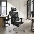 Breathable Black Mesh Backrest Office Chair - 3