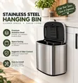 6L Hanging Kitchen Trash Can - Stainless Steel - 1