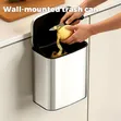 6L Hanging Kitchen Trash Can - Stainless Steel - 2