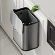 6L Hanging Kitchen Trash Can - Stainless Steel - 3