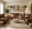 7-Seater Leather Recliner Set - 5