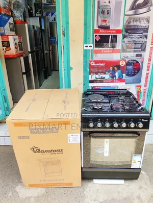 Ramtons 60x60cm Jiko la Kusimama la Gesi na Umeme Nyeusi RC310
