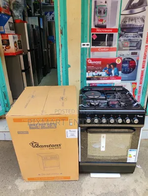 Ramtons 60x60 Jiko la Gesi na Hotplate ya Umeme & Rotisserie