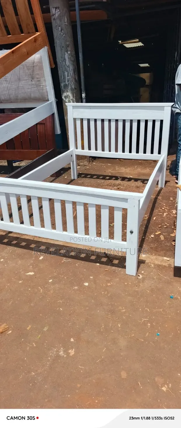 5x6 Wooden Bed Frame - White - 1