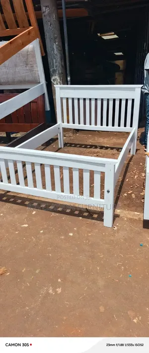 5x6 Wooden Bed Frame - White