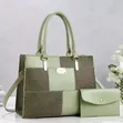 2-in-1 Ladies Handbag & Matching Purse Set - Woven Design - 1