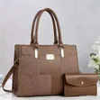 2-in-1 Ladies Handbag & Matching Purse Set - Woven Design - 2