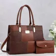 2-in-1 Ladies Handbag & Matching Purse Set - Woven Design - 4