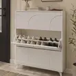 Slim Vertical Shoe Cabinet - White - 1