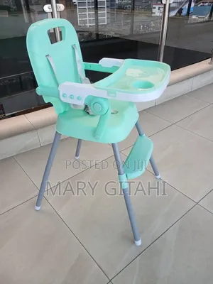 Feeding Chair - Grey, Green, and Pink