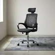 Kiti cha Ofisi cha Ergonomic cha Mesh chenye Headrest - 4