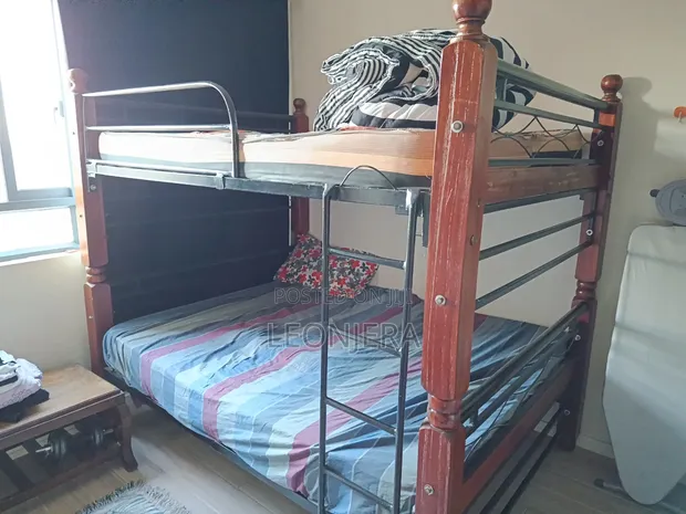 Double Deck Metallic Bed with Mattresses - 1